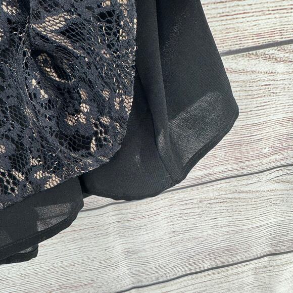 Lucky Brand Lace Multi Strap Blouse Womens Small Black Gold Lined Adjustable - Picture 5 of 9